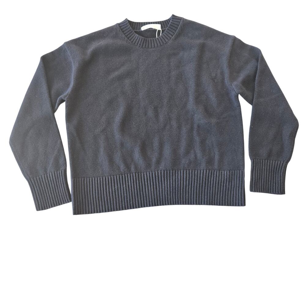 Everlane Boxy Sweater in Everyday Cotton Size S NWT Black